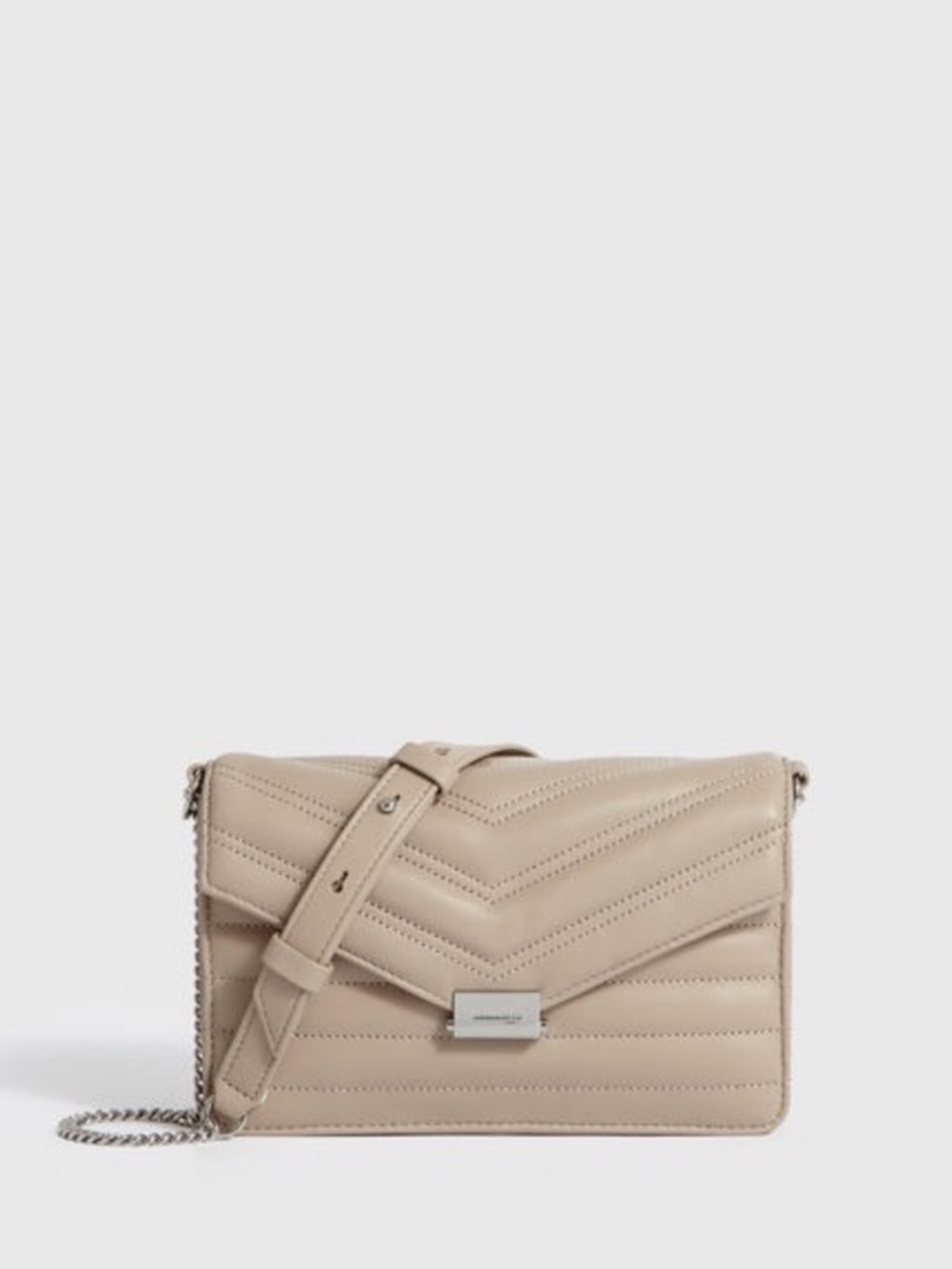 ALL SAINTS Quilted Mini Crossbody in Beige
